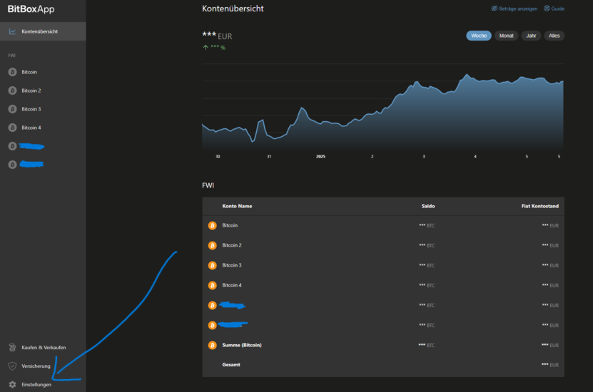 BitBox App Einstellungen